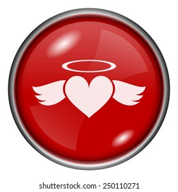 Heart angel icon. Internet button on white background. 