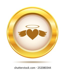 Heart angel icon. Internet button on white background. EPS10 vector. 