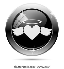 Heart angel icon. Internet button on white background. EPS10 vector 