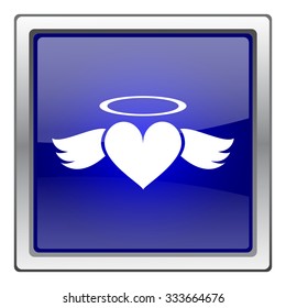 Heart angel icon. Internet button on white background. EPS10 vector.