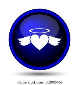 Heart angel icon. Internet button on white background. EPS10 vector
