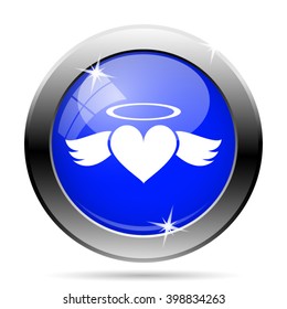 Heart angel icon. Internet button on white background. EPS10 vector
