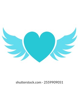 Heart with angel wings vector for Valentine’s Day, perfect for love, romance, greeting cards, and holiday designs, ideal for digital creative use.