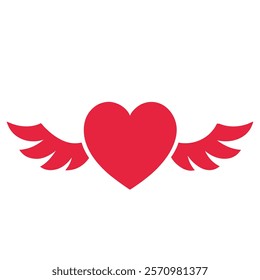 heart with angel wings of a vector silhouette(1)