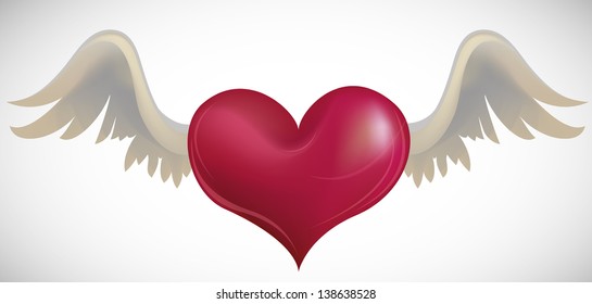 Heart with angelic wings