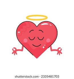 Heart Angle doodle vector outline icon. EPS 10 file