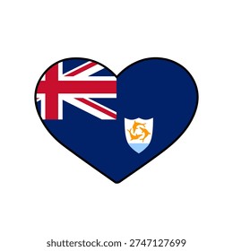 Heart with the Anguilla flag
Vector heart with the flag on a white background