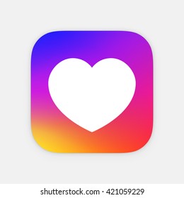 Heart  App icon template. Mobile application icon. Vector colorful photo icon