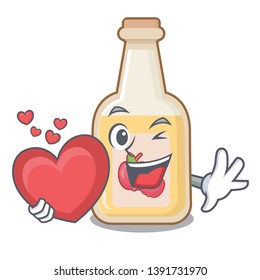 With heart apple cider in the character shape