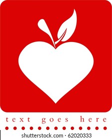 Heart apple emblem with space for custom text
