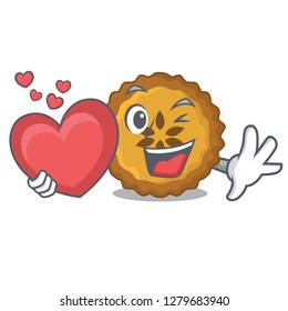 With heart apple pie on the character board