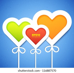 Heart applique background. Vector illustration for your design.