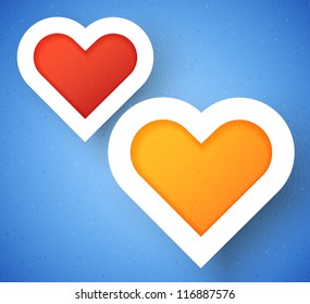 Heart applique background. Vector illustration for your design.