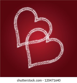 Heart applique background. Vector illustration for your design.