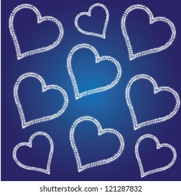Heart applique background. Vector illustration for your design.