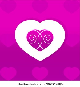 Heart applique background. Vector illustration for your design.