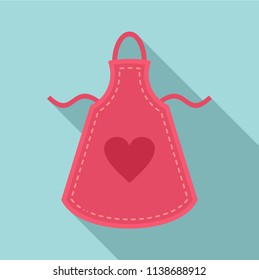 Heart apron icon. Flat illustration of heart apron vector icon for web design