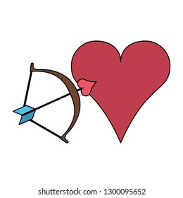 Heart and arch with bow arrow