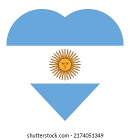 Vector de dibujos animados del icono de Heart Argentina. América latina. Turismo del Sur