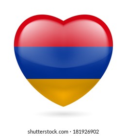 Heart with Armenian flag colors. I love Armenia