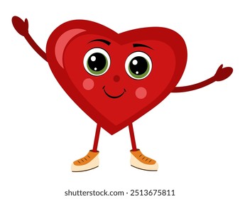 Heart with Arms and Legs on White Background