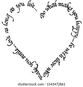 Heart around the lovely text for valentines day.