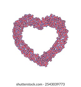 heart arranged with united kingdom flag. vector illustration isolated on white background