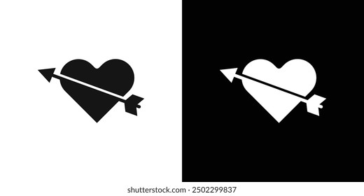 heart and arrow Amour icon logo set vector