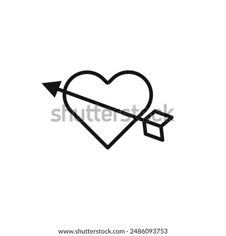 heart and arrow Amour icon logo sign vector outline