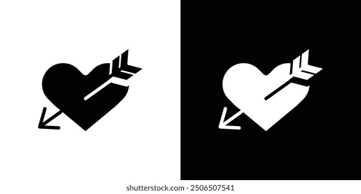 heart and arrow Amour icon Thin line illustration set