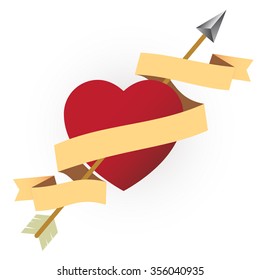 heart ,arrow ,blank ribbon 