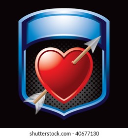 heart with arrow in blue display