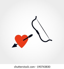 Heart with arrow and bow illustration
