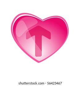 Heart and arrow button