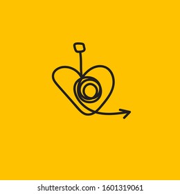 Heart and arrow, charity icon, vector illustration kindness