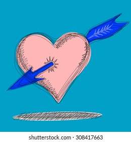 heart arrow classic sketch