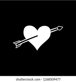 heart arrow doodle flat black
