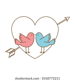 heart with arrow and doves