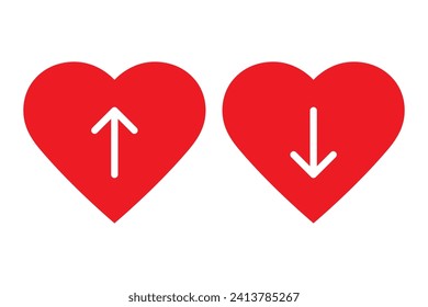 Heart with arrow up and down icon symbol