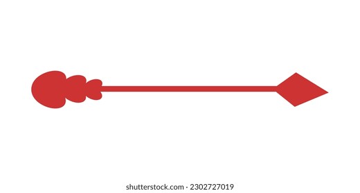 Heart Arrow Element. Hand drawn arrows with hearts, design elements for Valentine's day and wedding Design