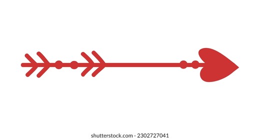 Heart Arrow Element. Hand drawn arrows with hearts, design elements for Valentine's day and wedding Design
