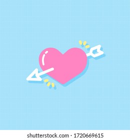 Heart and arrow flat design element,Vector and Illustration.