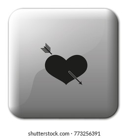 Heart with arrow flat vector icon. Valentines day concept. Love you illustration.