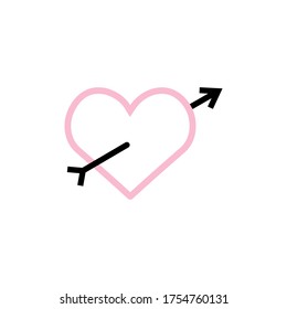 Heart arrow graphic design template vector isolated