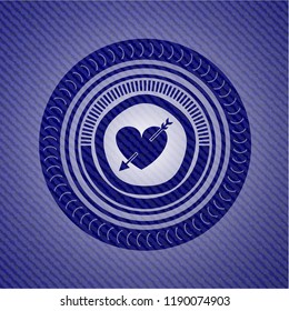 heart with arrow icon with denim texture