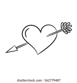 Heart and arrow icon. Design for Valentine's day. Vector illustration.