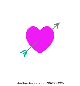 Heart with arrow icon. Element of Web Valentine day icon for mobile concept and web apps. Detailed Heart with arrow icon can be used for web and mobile
