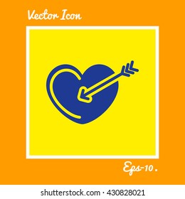 Heart & Arrow Icon. Eps-10.
