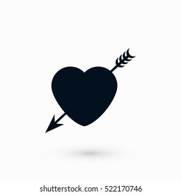 Heart and Arrow icon, flat design best vector icon