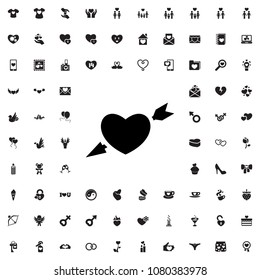 heart with arrow icon illustration isolated vector sign symbol